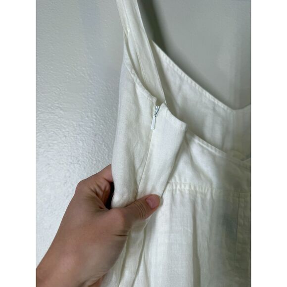 Lauren Ralph Lauren Y2k Babydoll Linen Midi Dress Sz 8 Cottagecore Beachy Boho - Picture 5 of 9